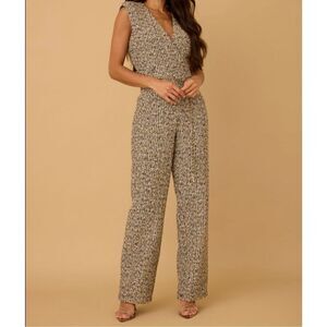 Tweed Chain Belted Jumpsuit Black